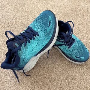 HOKA ONE ONE Mens Clifton 8 Textile Bellwether Blue Scuba Blue 7 NWOT